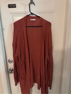 Sonoma Rust Open Cardigan with Front Pockets